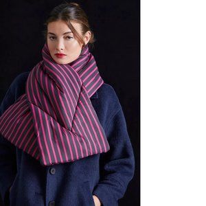 ANTHROPOLOGIE Striped Puffer Scarf new